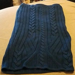NY & Co - blue cable knit sweater pencil skirt
